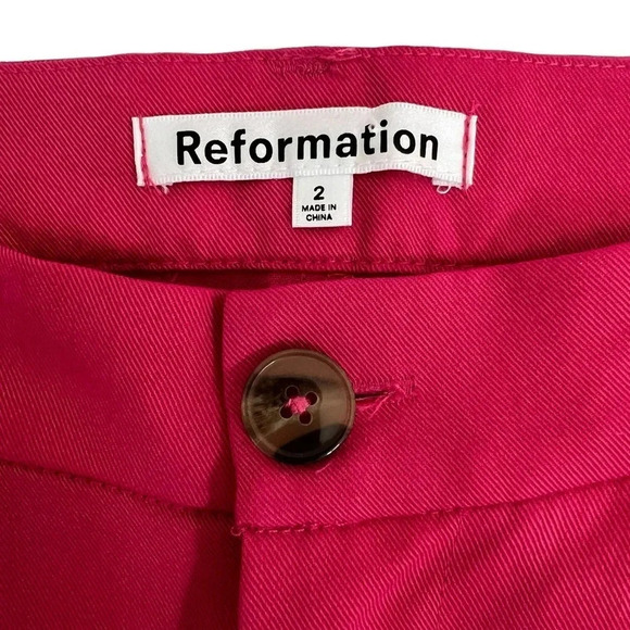 Reformation Mason Dress Pants Pleated Wide Leg Pink Barbiecore Dressy Size 2 - Picture 8 of 12